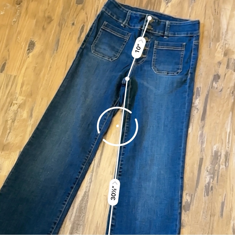 Chaps Dark Wash Front Pockets Button Up Jeans - image 7